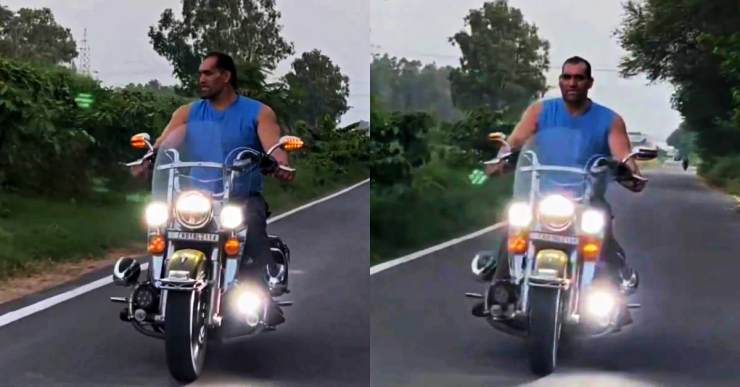 Great Khali makes Harley Davidson, Suzuki Hayabusa superbikes look like commuter motorcycles [Video]
