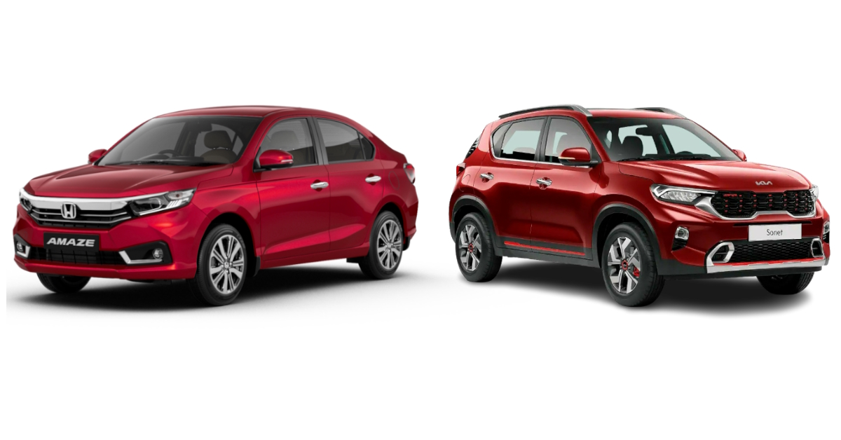 kia sonet vs honda amaze comparing their variants under rs 10 lakh for family focused car buyers kia sonet vs honda amaze comparing their variants under rs 10 lakh for family focused car buyers