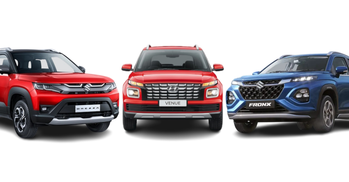 Maruti Suzuki Brezza vs Maruti Suzuki Fronx vs Hyundai Venue Maruti Suzuki Brezza vs Maruti Suzuki Fronx vs Hyundai Venue