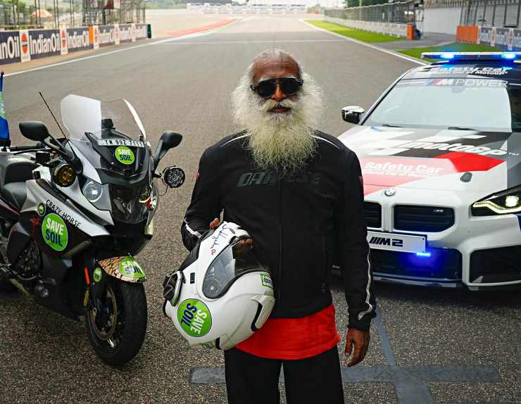 Sadhguru led the inaugural lap at the first-ever MotoGP Bharat India Grand Prix