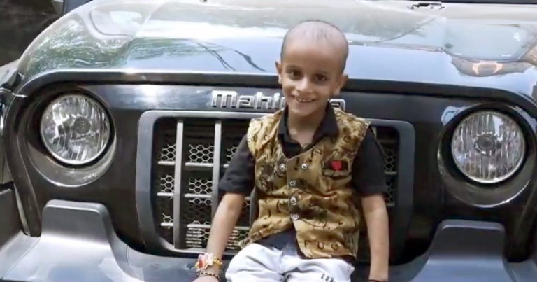 child cancer patient mahindra thar drive