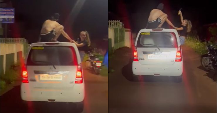 Drunk foreign tourists perform stunts on moving car in Goa [Video]