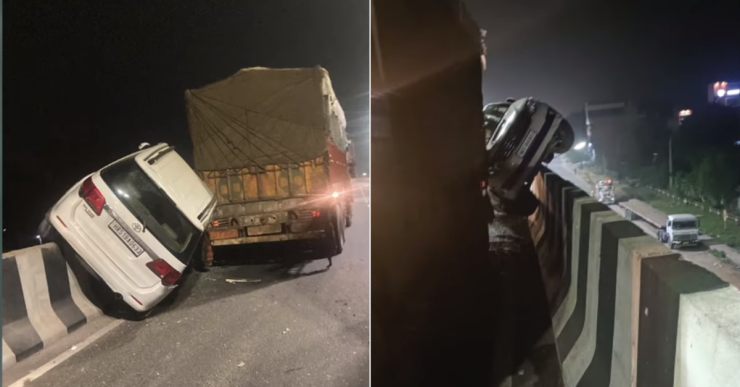 Truck nearly pushes Fortuner off a flyover: SUV owner explains what happened [Video]