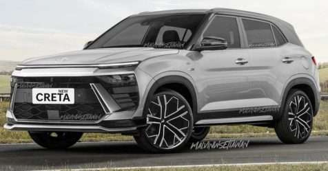 In the rendering, the Creta boasts an all-new front fascia, featuring a new grille that appears to be inspired by the new-generation Hyundai SUVs and even the Lamborghini Urus.