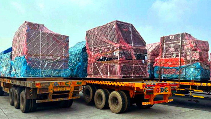 MotoGP bikes arrive at the Buddh Inteernational Circuit ahead of the Bharat MotoGP motorcycle race