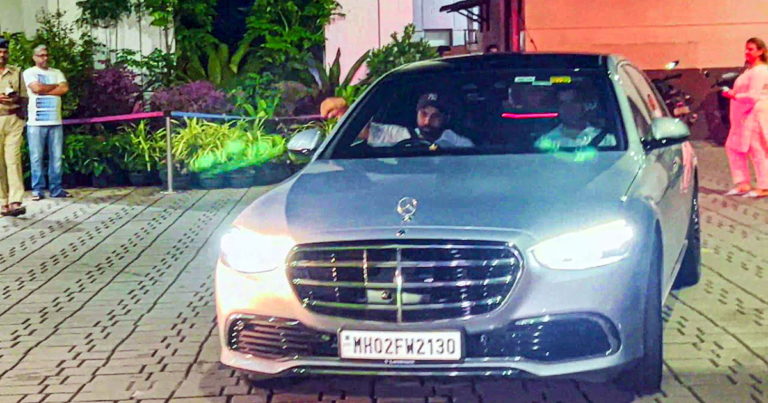 rohit sharma driving mercedes benz s-class luxury saloon