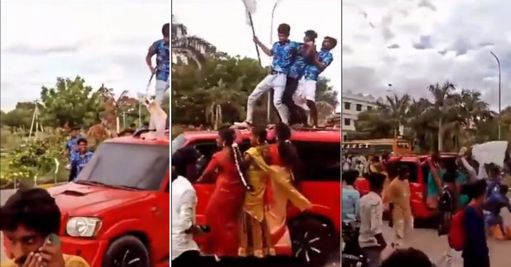 Youth stunting on a moving Mahindra Scorpio have a big fall [Video]