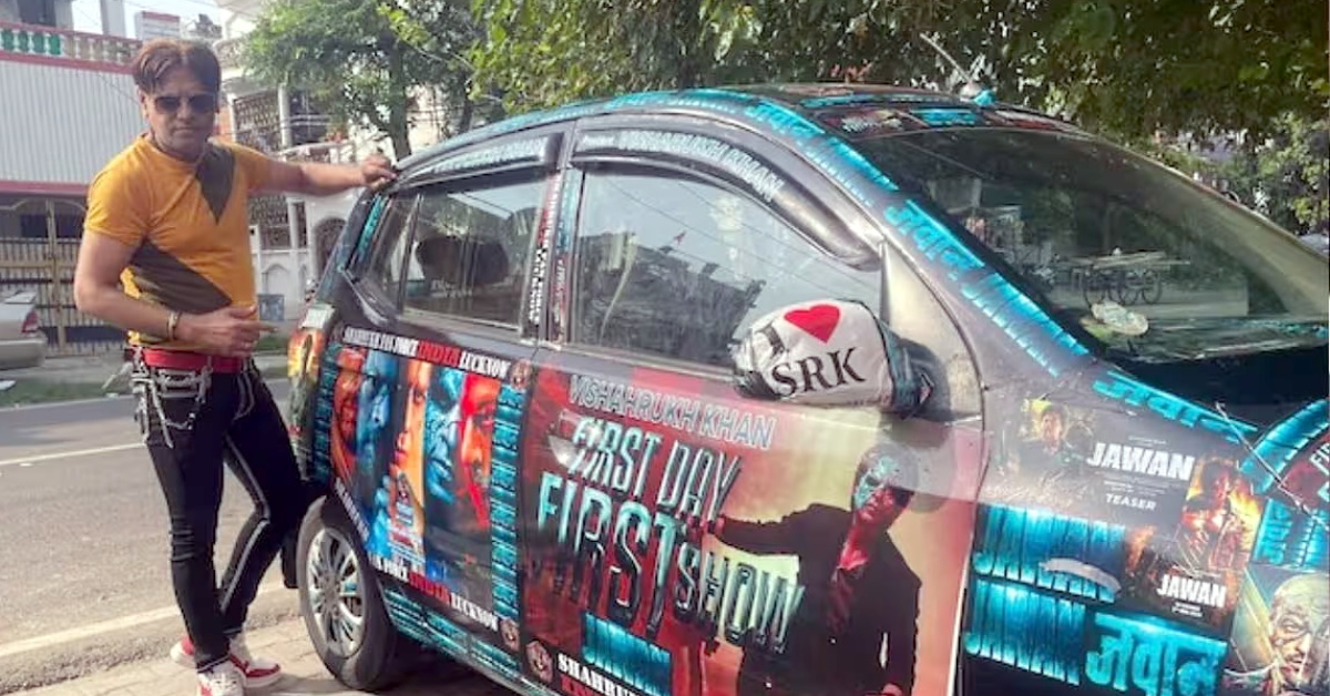 shahrukh khan fan jawan hyundai i10 car wrap