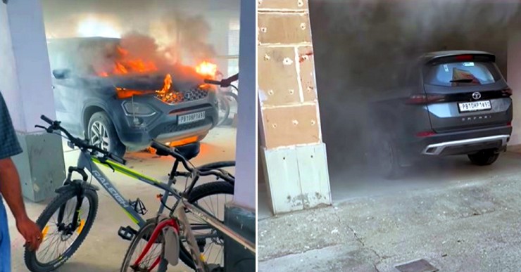 New Tata Safari parked in garage catches fire: Owner claims that no aftermarket accessories were fitted [Video]