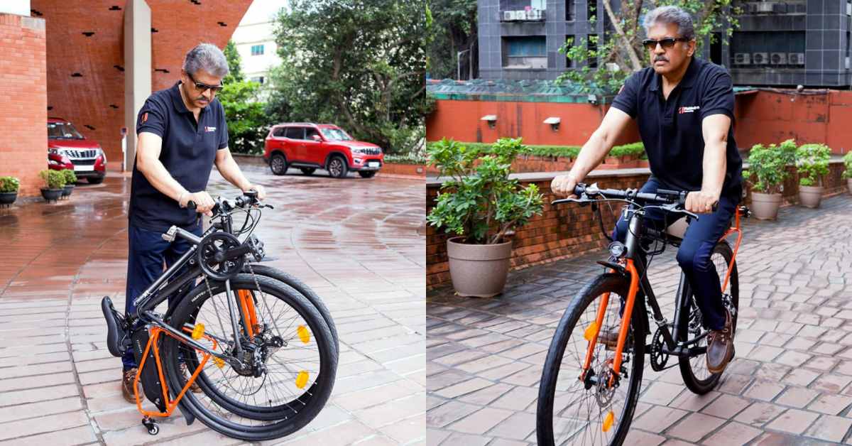 Anand Mahindra riding Hornback bicycle