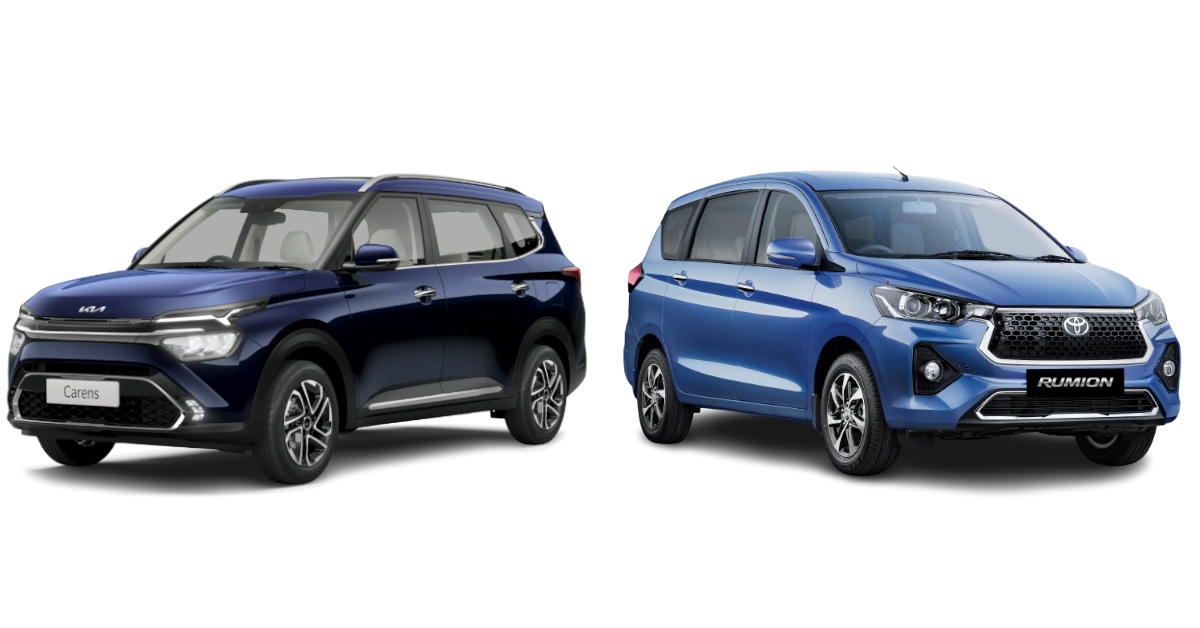 kia carens vs toyota rumion comparing their variants priced rs 13 15 lakh for family focused car buyers kia carens vs toyota rumion comparing their variants priced rs 13 15 lakh for family focused car buyers
