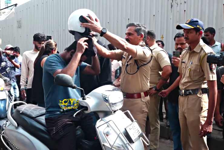 Bollywood actor Sonu Sood and Maharashtra ADGP hand out helmets to bikers not wearing helmets [Video]