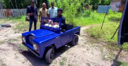 Taking the home-made, miniature Land Rover electric SUV for a spin on village roads [Video]