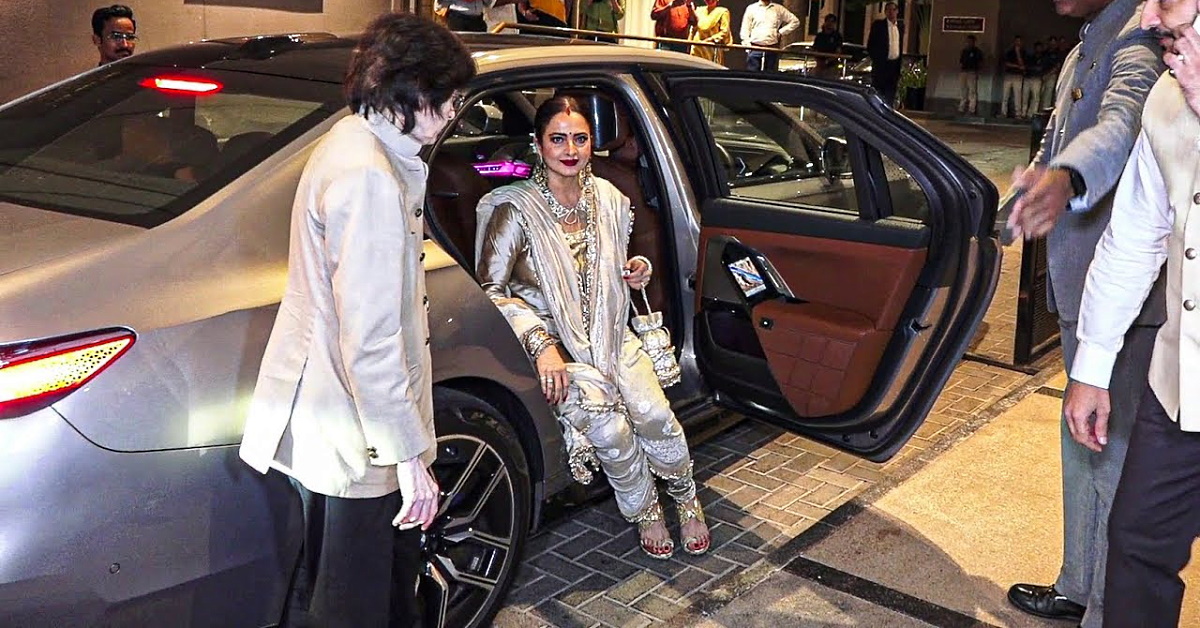 veteran bollywood actress rekha bmw i7 electric luxury sedan