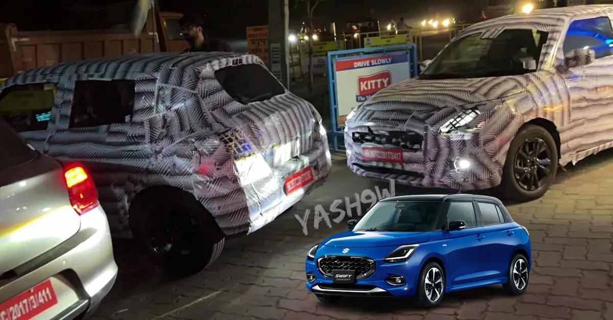 Spy photo of two 2024 Maruti Switch hatchbacks under testing in India Spy photo of two 2024 Maruti Switch hatchbacks under testing in India