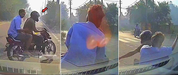 Careless biker crashes into Tata Punch on highway: Dashcam footage saves driver