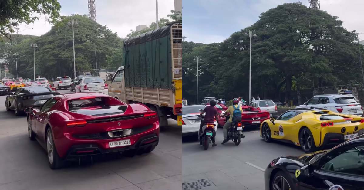 Ferrari's stuck in Bangalore traffic