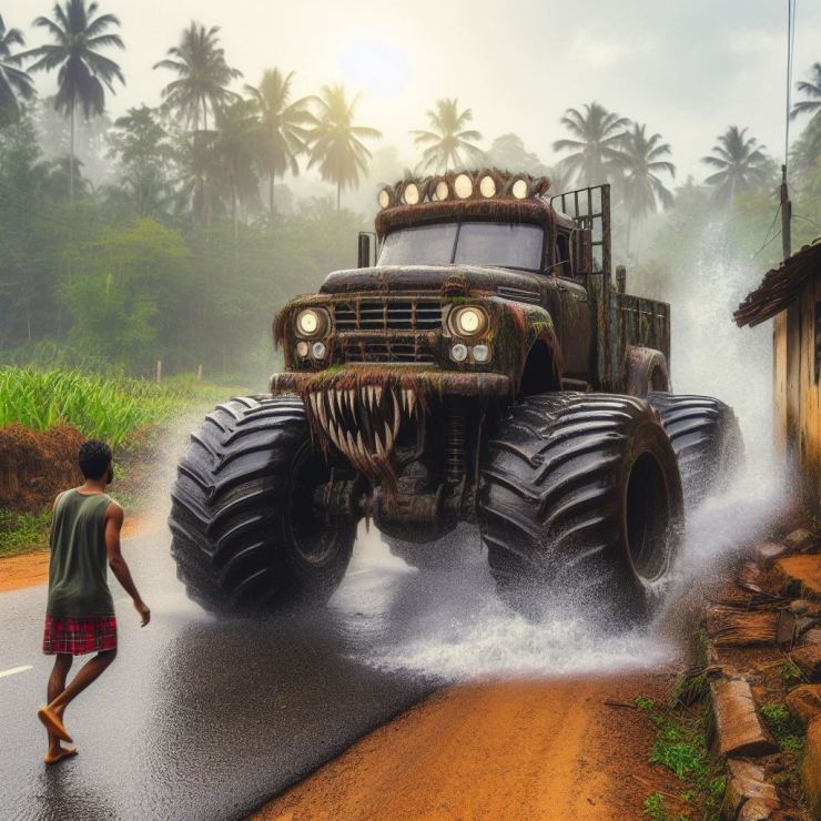 AI creates Indian road scenes with outlandish cars: Jet-Engine Maruti Swift to Tank Thar!