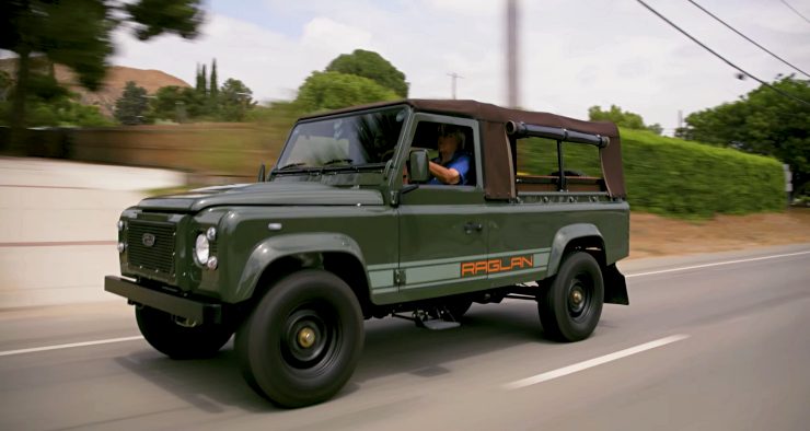 Jay Leno drives Vintage Defender powered by Tesla electric motor [Video]