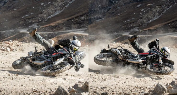 Royal Enfield’s Strategy Head posts pictures of a crashed Himalayan 452: Motorcycle takes impact well