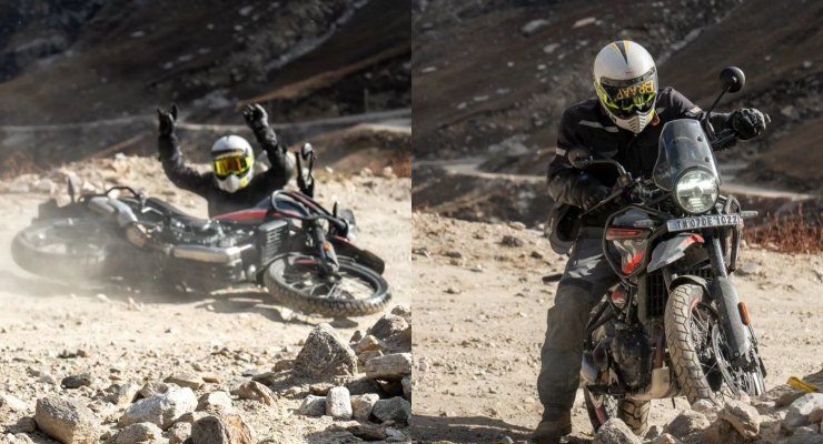 Royal Enfield’s Strategy Head posts pictures of a crashed Himalayan 452: Motorcycle takes impact well