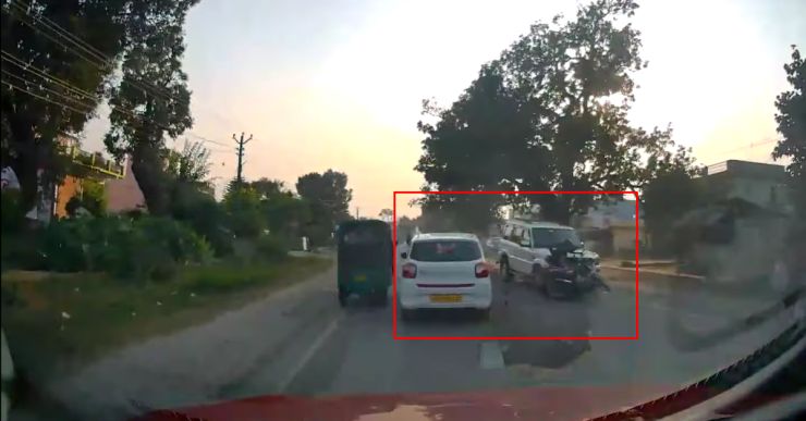 Careless car driver hits impatient biker trying to overtake: Who’s at fault? 