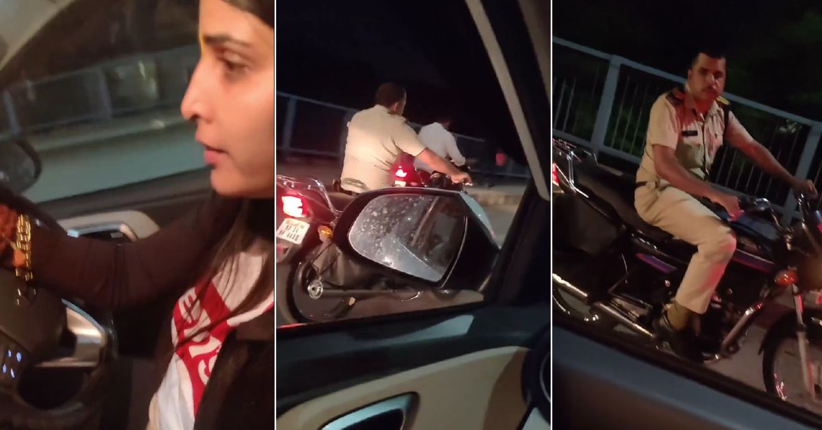 Cops without helmet & driver without seat belt Cops without helmet & driver without seat belt
