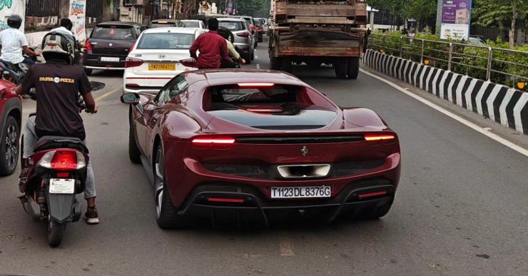 Actor Dulquer Salmaan’s brand new Ferrari 296 GTB supercar worth Rs 5.4 crore spotted on road