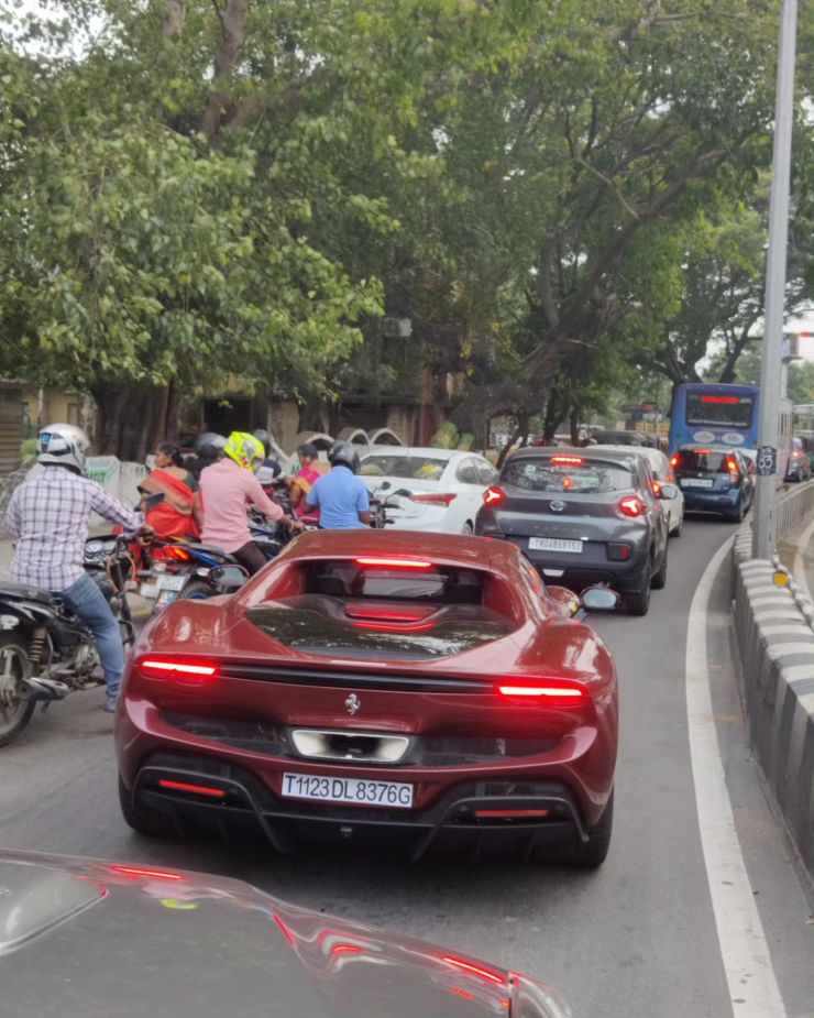 Actor Dulquer Salmaan’s brand new Ferrari 296 GTB supercar worth Rs 5.4 crore spotted on road
