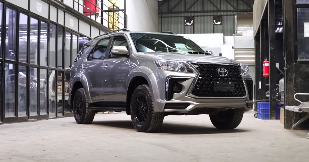 Toyota Fortuner modified with Lexus bodykit