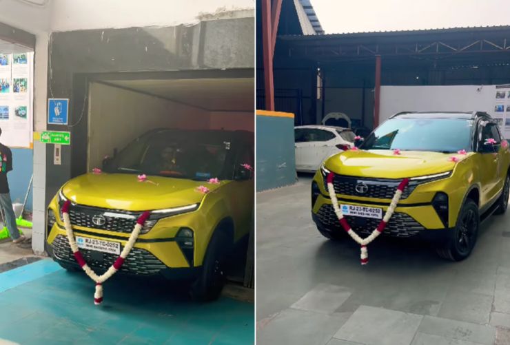 First delivery of facelifted Tata Harrier in sunlit yellow [Video]