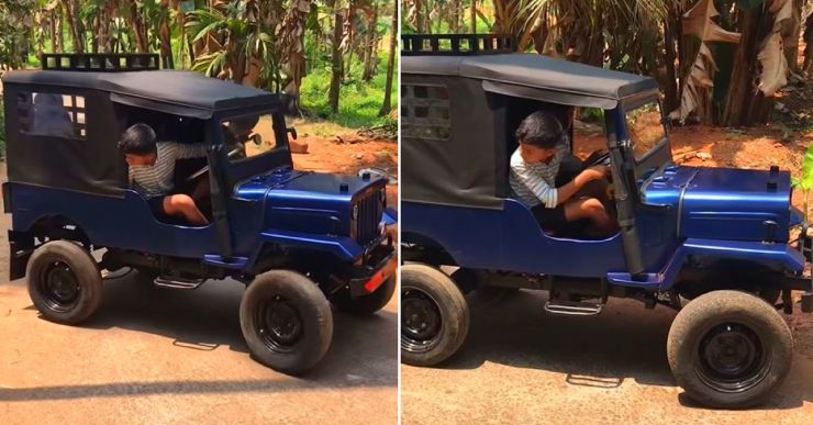 Kerala man builds a working mini electric jeep for his kids [Video]