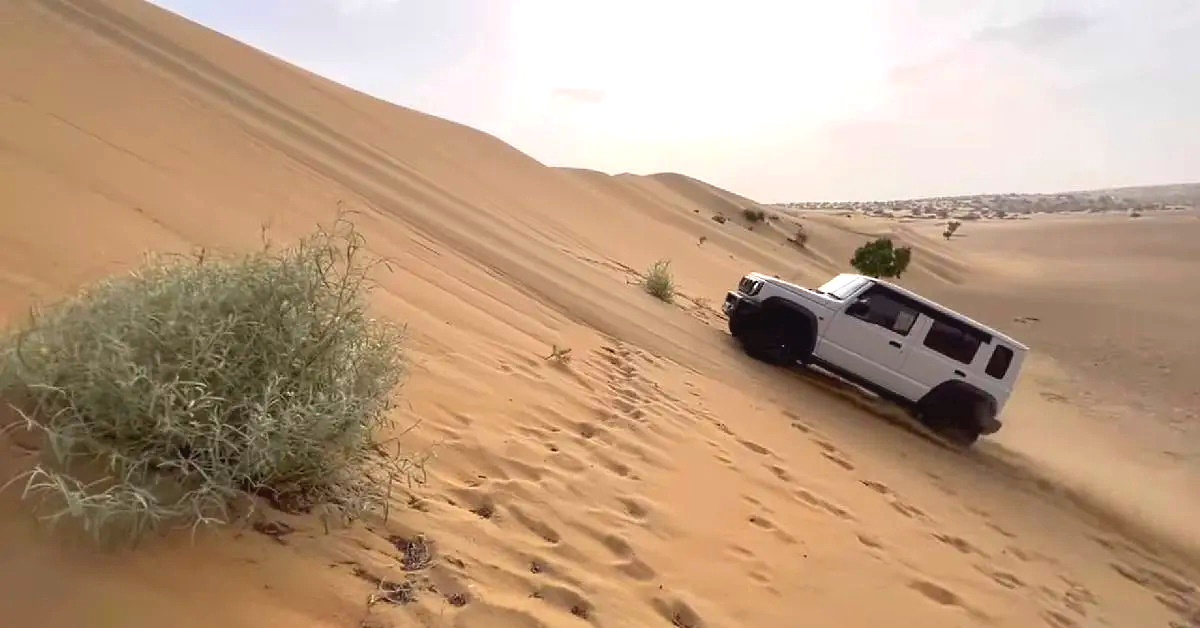 Maruti Suzuki Jimny 4×4 SUV tries to climb a huge sand dune: and this is the result