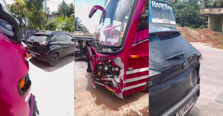 Bus crashes into Tata Nexon SUV: Here’s the result [Video]