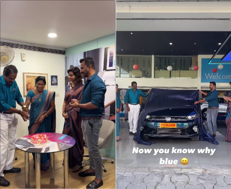 Kerala dad makes everyone in family wear blue to take delivery of a blue Volkswagen Virtus [Video]