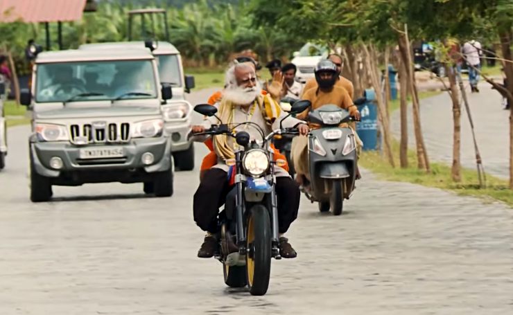 Sadhguru and Baba Ramdev seen riding a Ducati Desert Sled superbike [Video]
