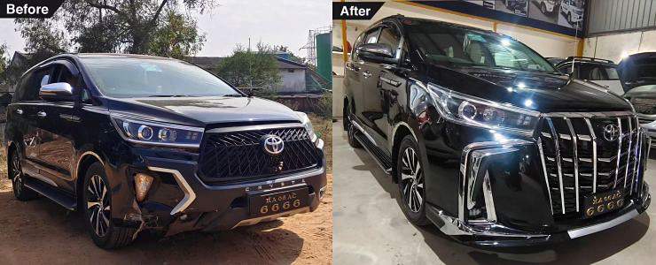 Toyota Innova Crysta modified with Alphard grille: Looks unique [Video]