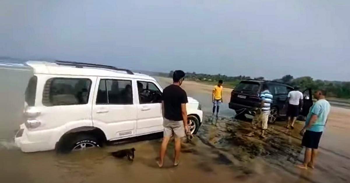 Mahindra Scorpio SUV gets stuck on beach: BMW X7 luxury SUV comes to ...