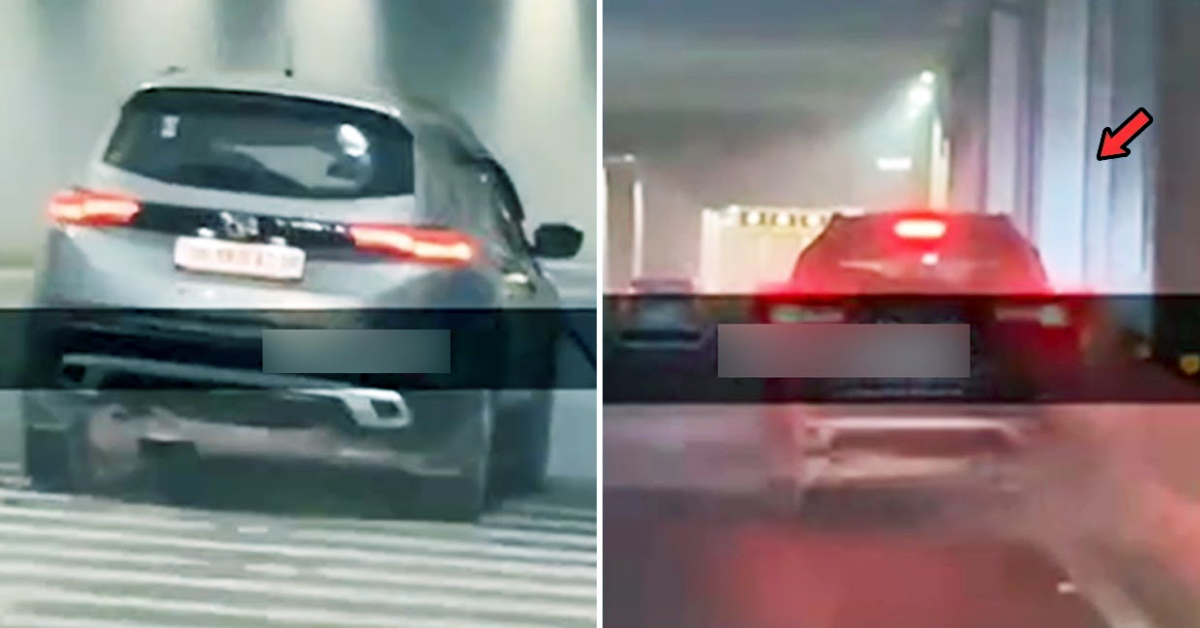 Seemingly drunk Tata Safari driver crashes inside underpass; Keeps on going [Video]