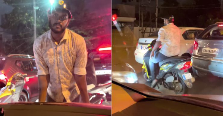 Road Rage: Man on Honda Dio threatens car driver & breaks windshield in Bengaluru [Video]