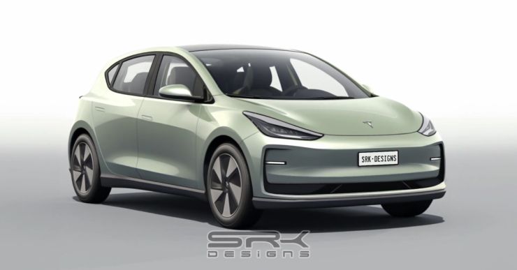 Tesla EV hatchback render