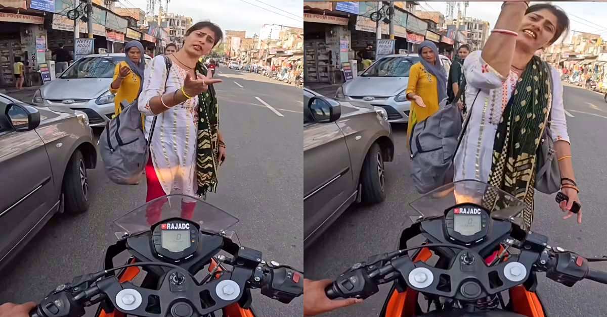 woman randomly crosses road woman randomly crosses road