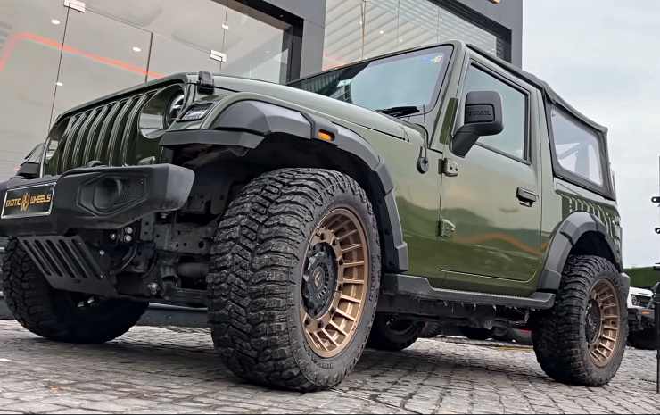 Custom built Mahindra Thar in Army Green looks spectacular [Video]