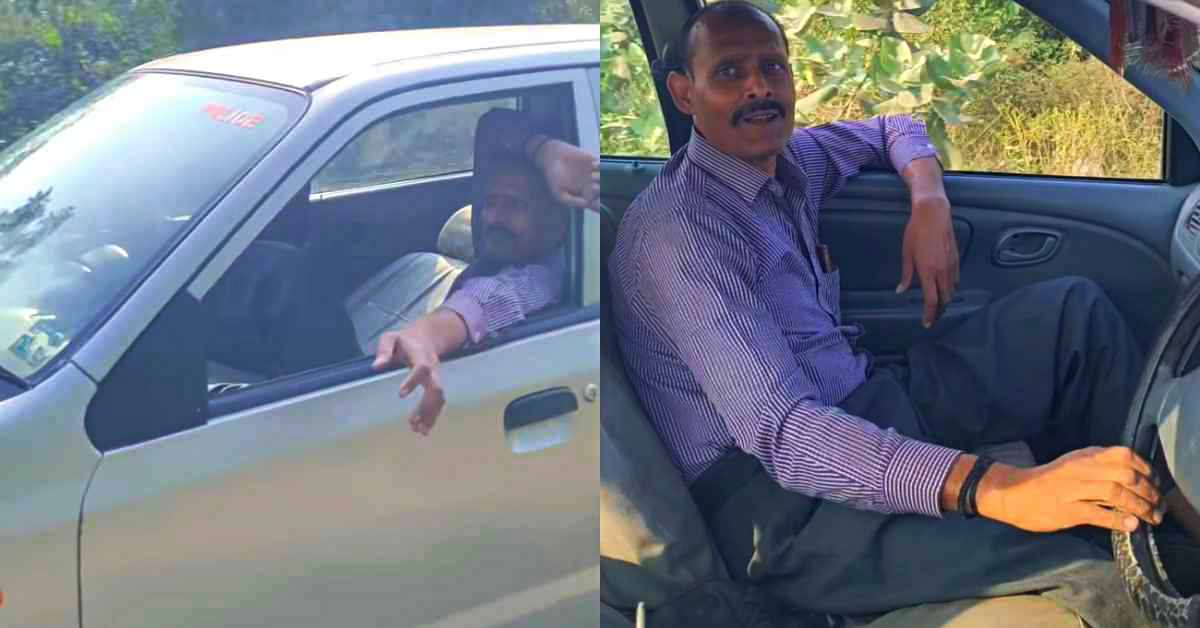 Man drives Alto from passenger seat