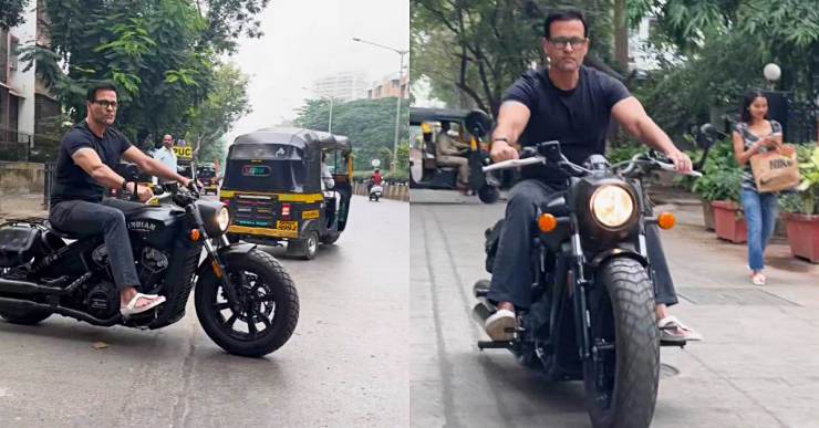 Watch Bollywood actor Arjun Rampal ride his 32 lakh rupee Indian Chief Dark Horse cruiser motorcycle [Video]