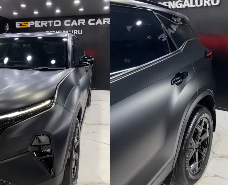 Tata Harrier wrapped in matte ppf facelift