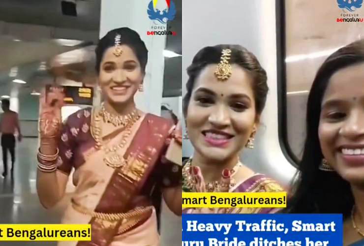 Stuck In Bengaluru Traffic, Bride Takes Metro To Reach Wedding Venue On Time [Video]