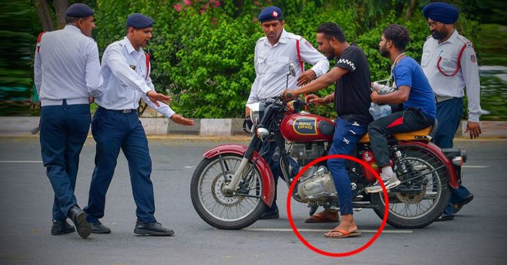 Riding motorcycle wearing sandals? Rs. 1,000 fine!
