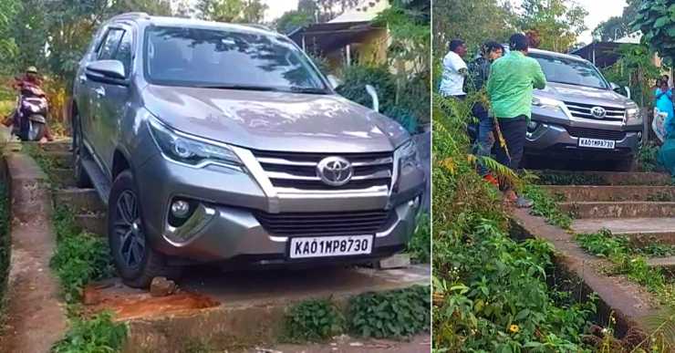 Toyota Fortuner Using Google Maps Gets Stuck On Steps: MapMyIndia CEO Claims His Company’s Maps Better