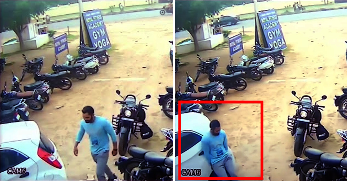 To Make Parking Space, Royal Enfield Rider Lifts Hyundai Eon Out Of The Way [Video]